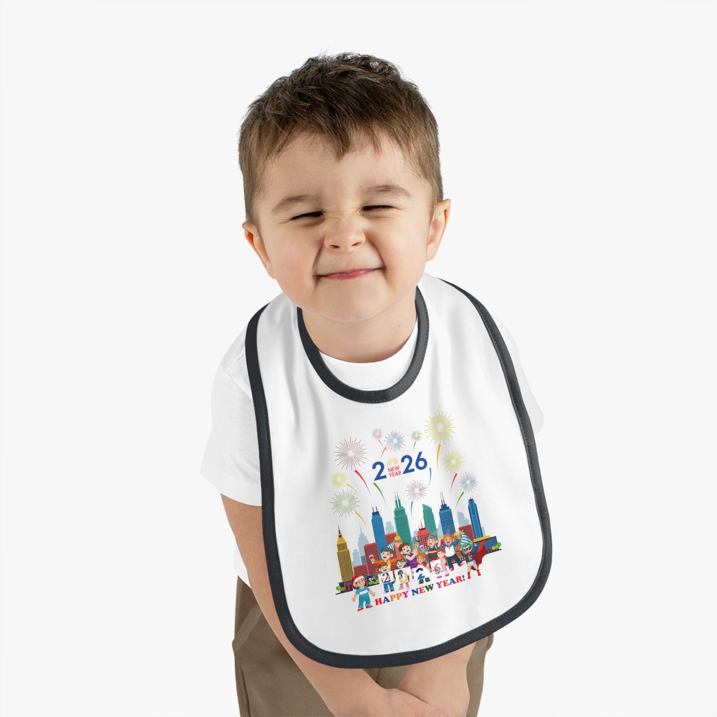 Baby Bib - Happy new year with fireworks
