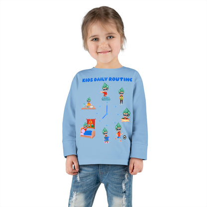 Toddler Long Sleeve Tee - Super kiddo daily routine - [[{"value":"Wonderwear Kid"}]]