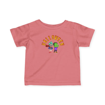 Infant Fine Jersey Tee - Holloween with super kiddo Printify