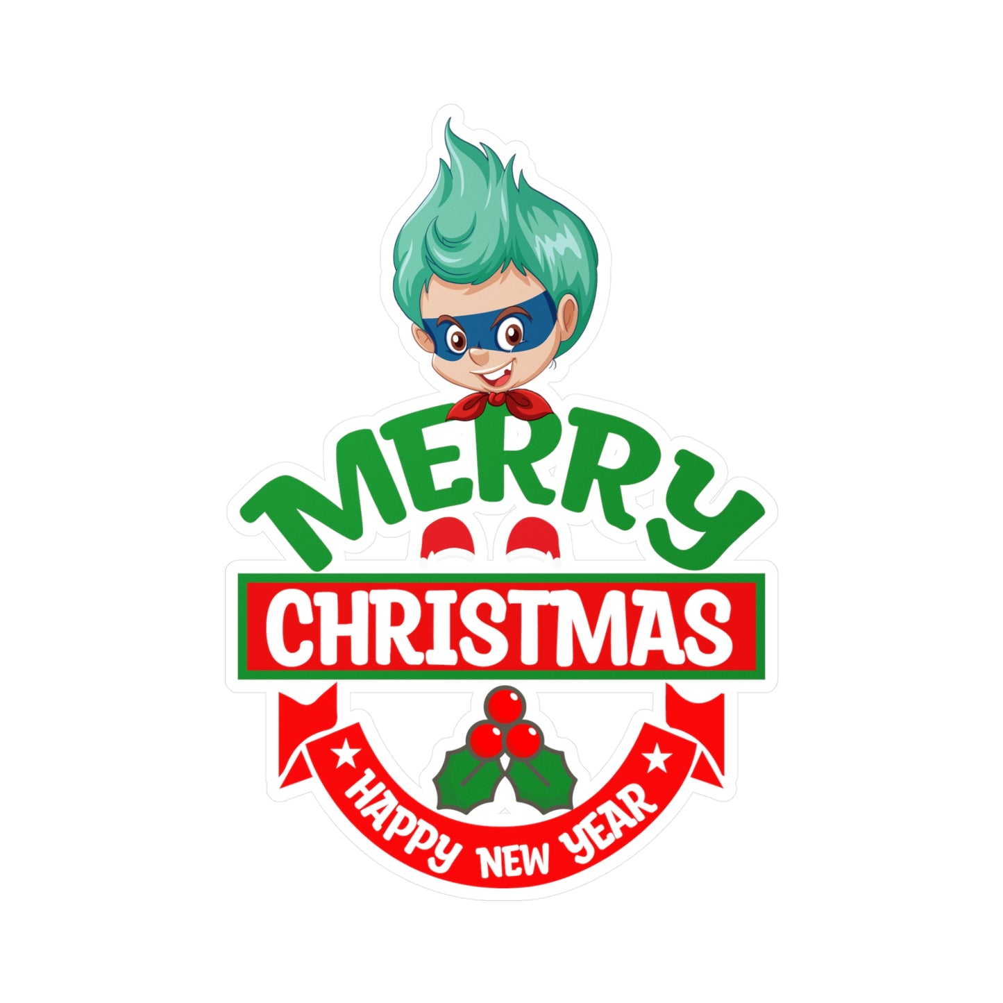 Christmas Kiss-Cut Vinyl Decals – Merry chridtmas from super kiddo - [[{"value":"Wonderwear Kid"}]]