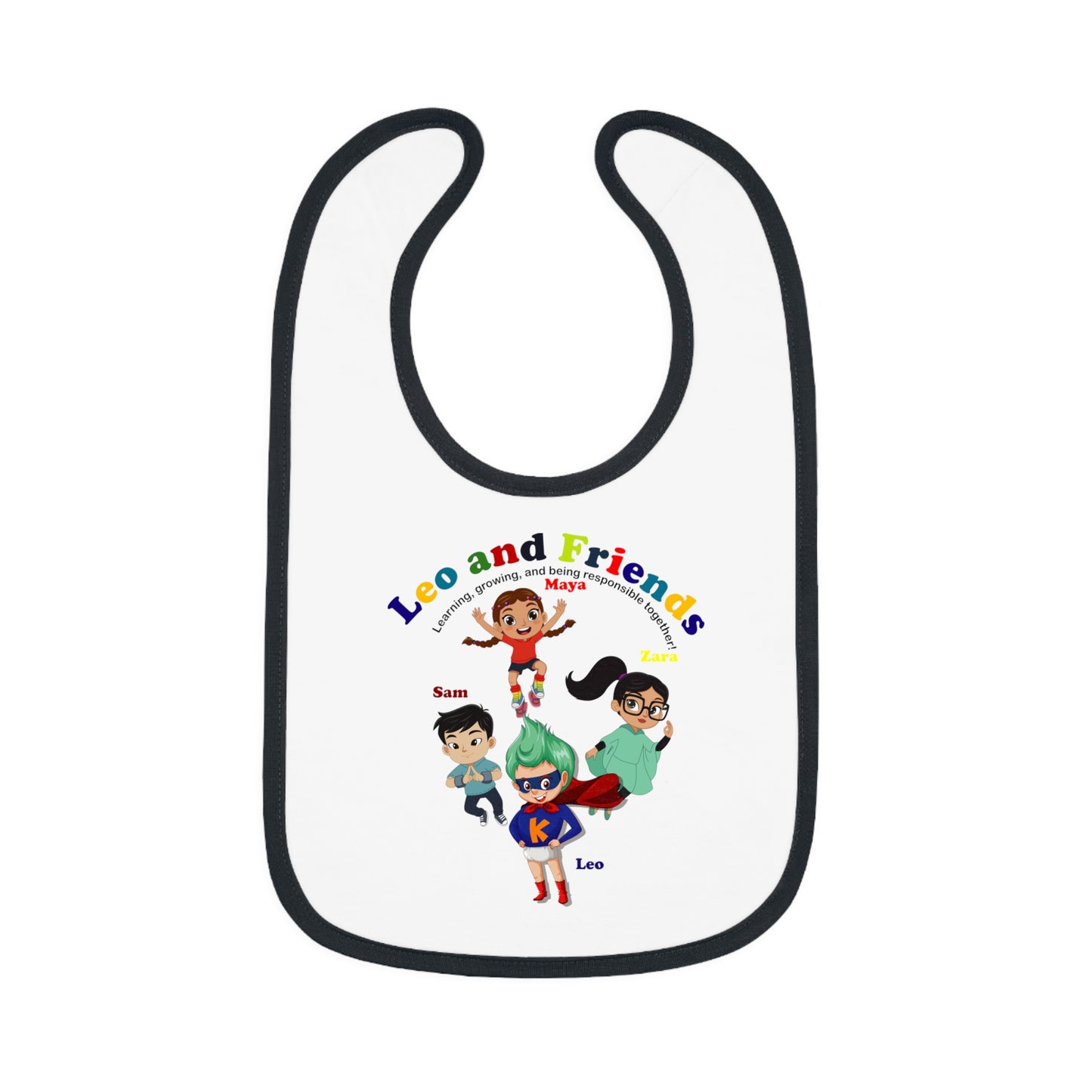 Baby Bib - Leo & Friends - Learning and growing