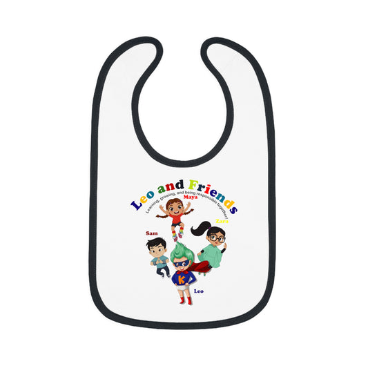 Baby Bib - Leo & Friends - Learning and growing