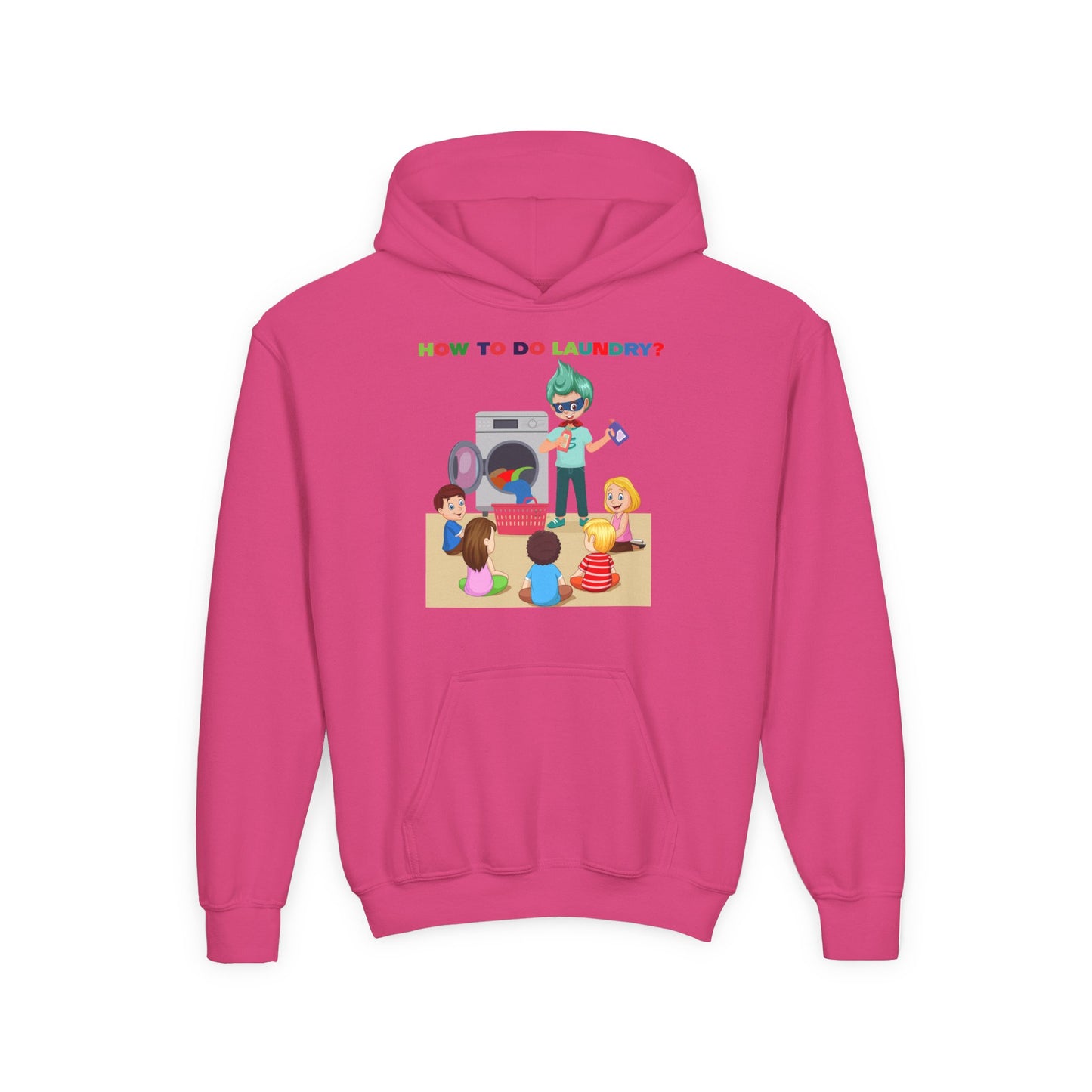 Youth Heavy Blend Hooded Sweatshirt - super kiddo teaching laundry