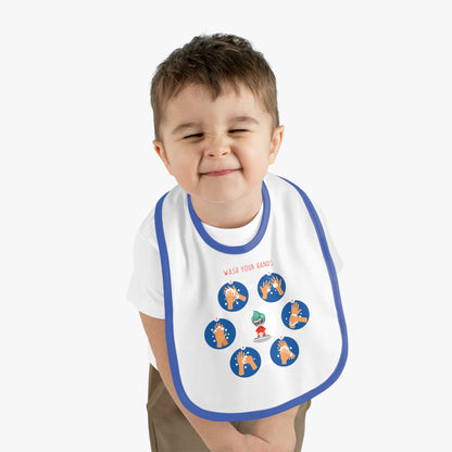 Baby Bib - Super kiddo teaching how to wash hands - [[{"value":"Wonderwear Kid"}]]