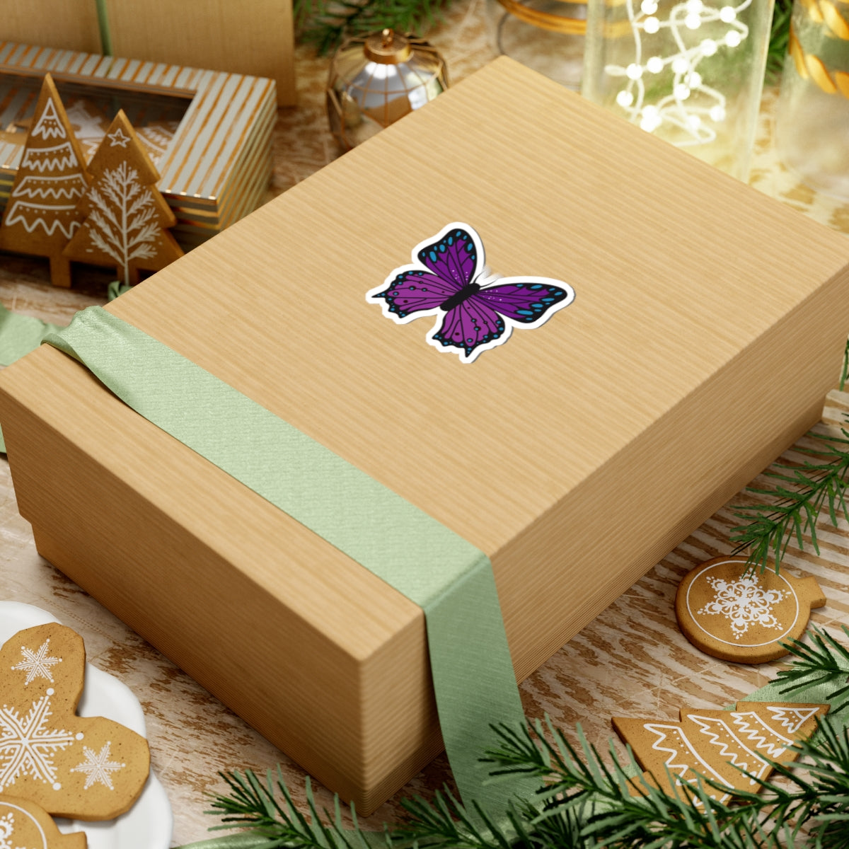 Kiss-Cut Stickers- Blue and purple butterfly