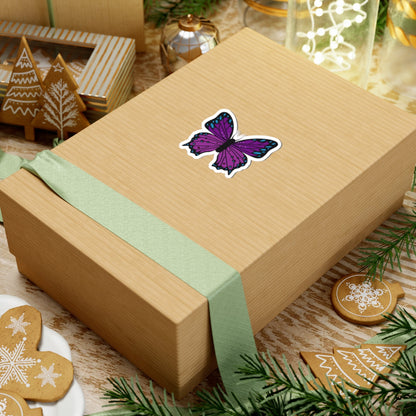 Kiss-Cut Stickers- Blue and Purple Butterfly Printify