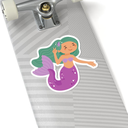Kiss-Cut Stickers - mermaid purple  tail Printify