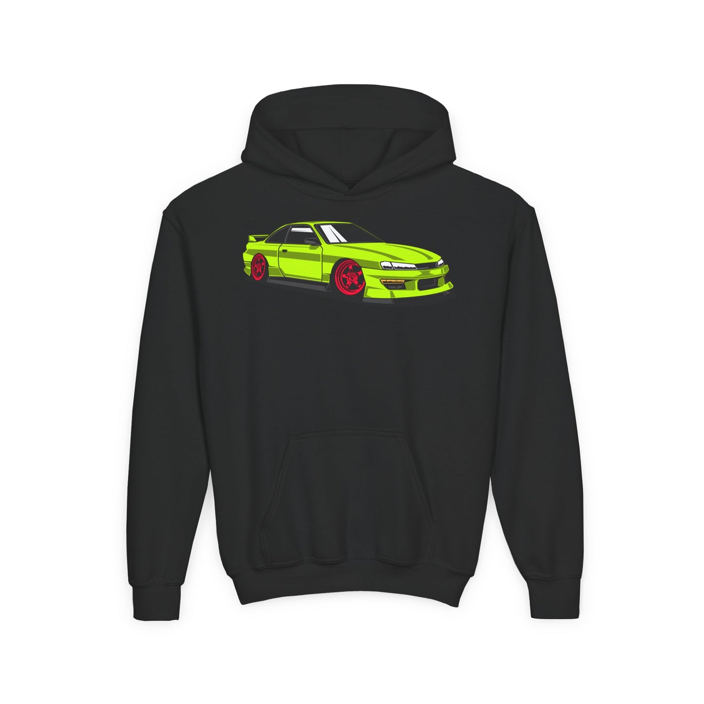 Youth Heavy Blend Hooded Sweatshirt - Yellow green race car