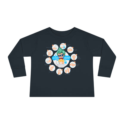 Toddler Long Sleeve Tee - Super kiddo hand washing steps - [[{"value":"Wonderwear Kid"}]]