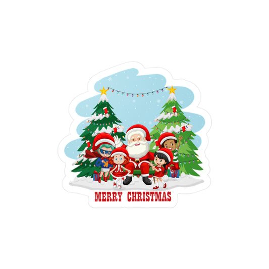 Christmas Kiss-Cut Vinyl Decals – Super kiddo with santa claus Merry christmas - [[{"value":"Wonderwear Kid"}]]