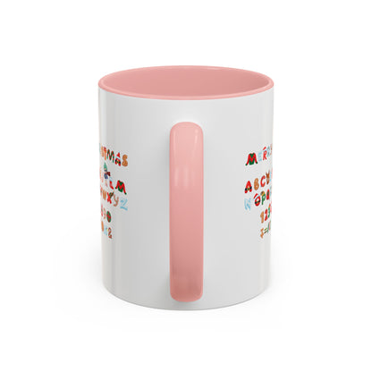 Accent Coffee Mug - Christmas alphabet - [[{"value":"Wonderwear Kid"}]]