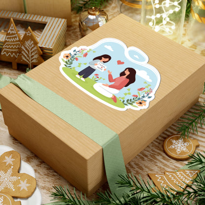 Kiss-Cut Vinyl Decals - Mother and daughter love Printify