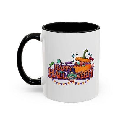 Accent Coffee Mug - Happy halloween banner Printify