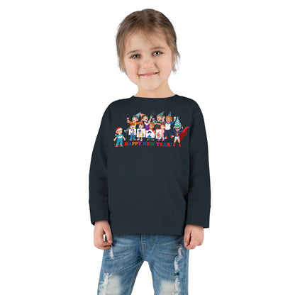 Toddler Long Sleeve Tee - Happy new year from super kiddo - [[{"value":"Wonderwear Kid"}]]