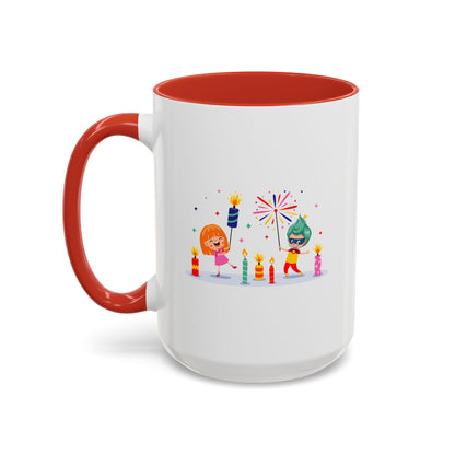 Accent Coffee Mug - Super kiddo lighting fireworks - [[{"value":"Wonderwear Kid"}]]