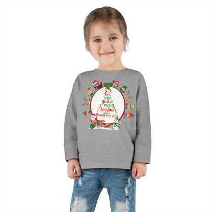 Toddler Long Sleeve Tee - We wish you a merry christmas - [[{"value":"Wonderwear Kid"}]]