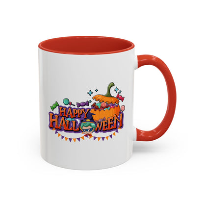 Accent Coffee Mug - Happy halloween banner Printify