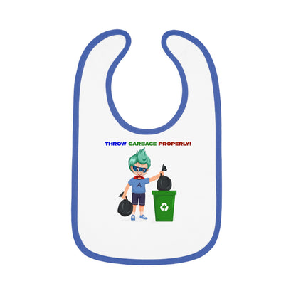 Baby Bib - Super kiddo taking trash out - [[{"value":"Wonderwear Kid"}]]