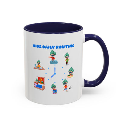 Accent Coffee Mug - Super kiddo daily routine - [[{"value":"Wonderwear Kid"}]]