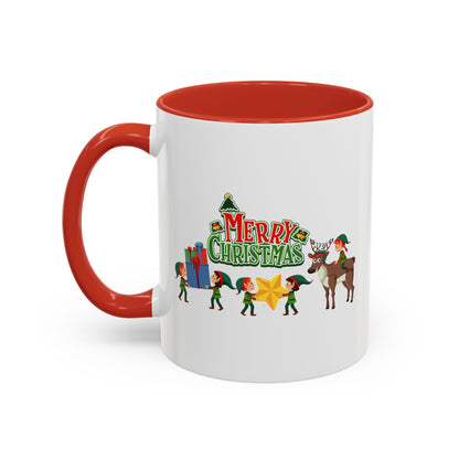 Accent Coffee Mug - Merry christmas and reindeer - [[{"value":"Wonderwear Kid"}]]