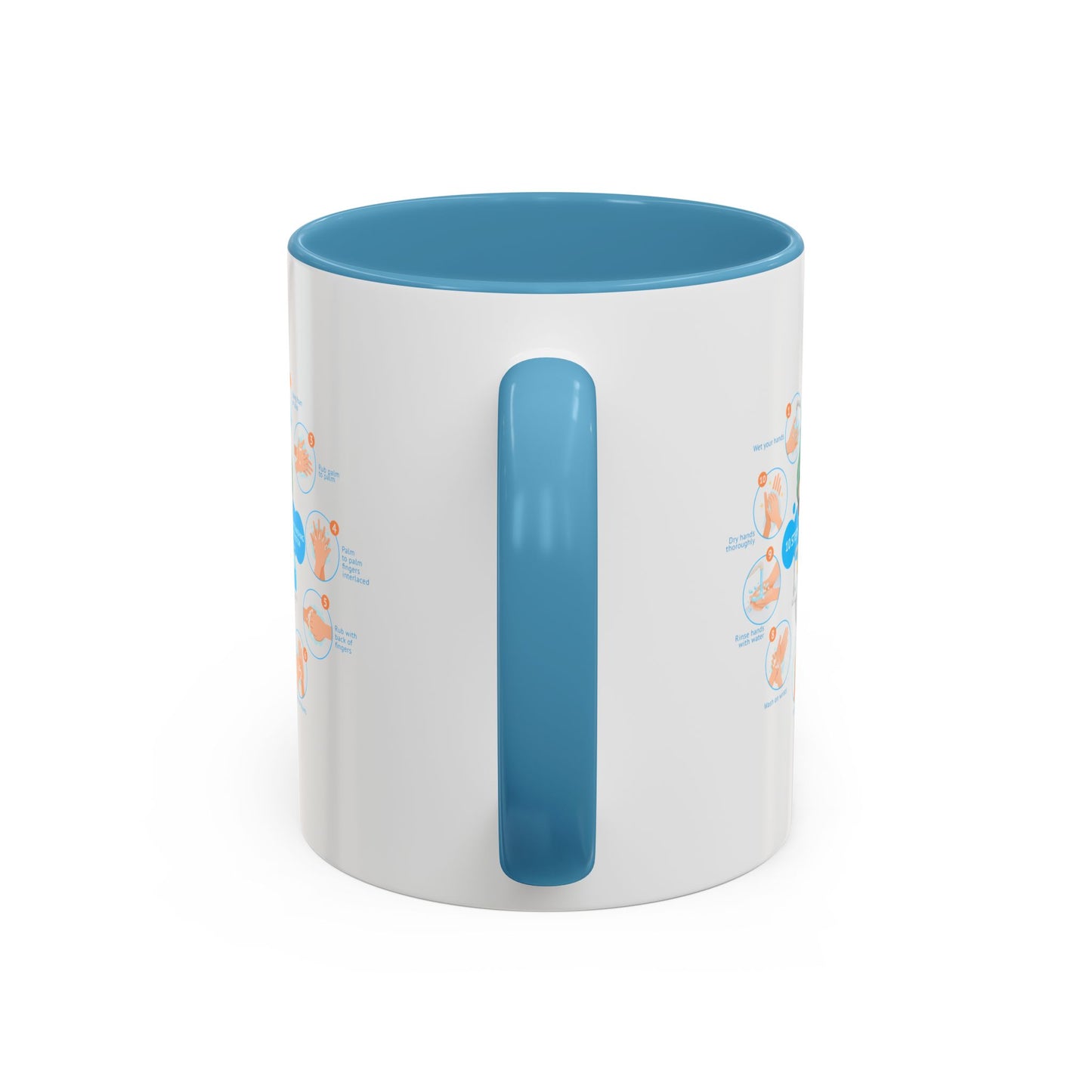 Accent Coffee Mug - Super kiddo hand washing steps