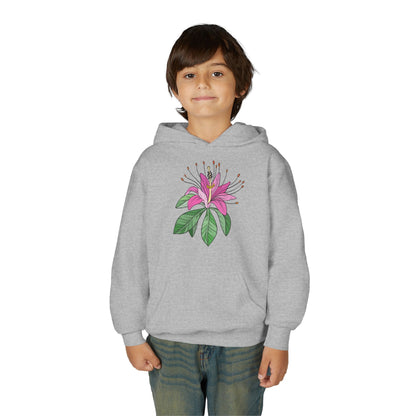 Youth Heavy Blend Hooded Sweatshirt - Purple flower Printify