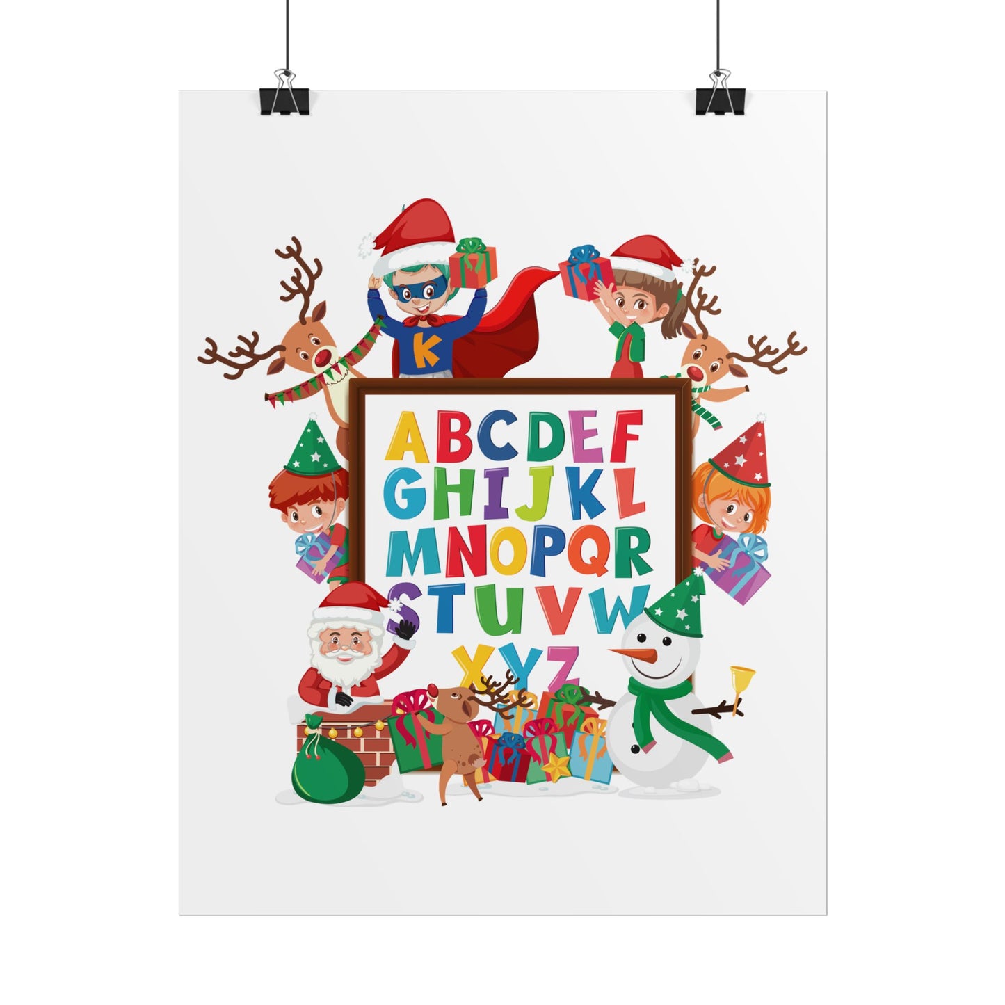 Rolled Posters - Christmas alphabet with super kiddo - [[{"value":"Wonderwear Kid"}]]