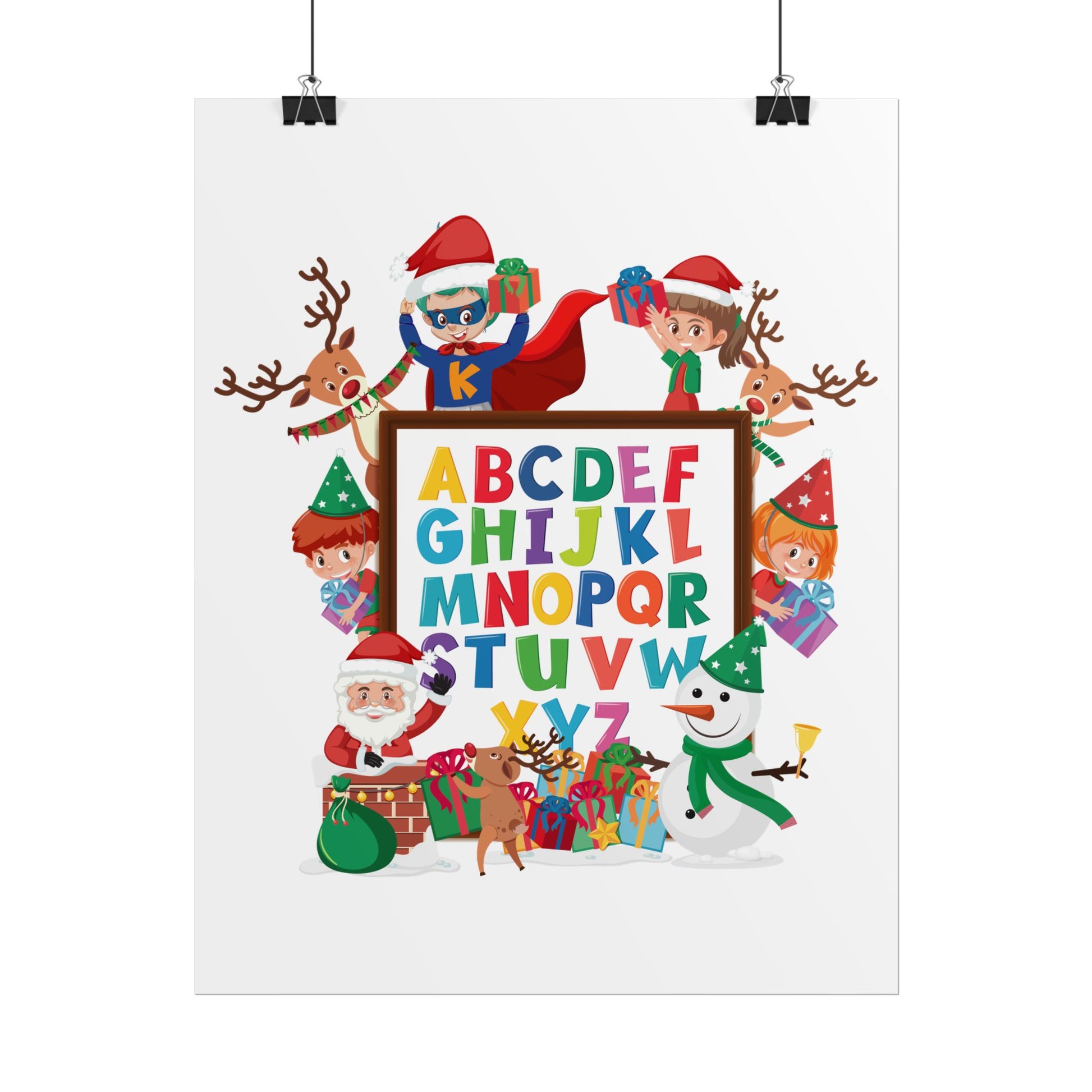 Rolled Posters - Christmas alphabet with super kiddo - [[{"value":"Wonderwear Kid"}]]
