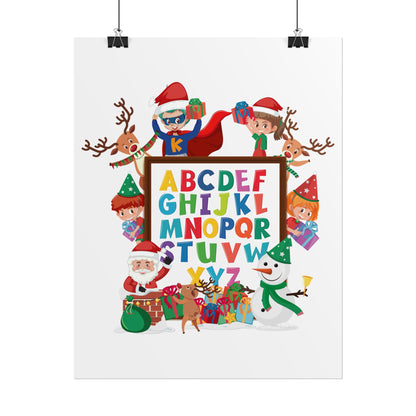 Rolled Posters - Christmas alphabet with super kiddo - [[{"value":"Wonderwear Kid"}]]