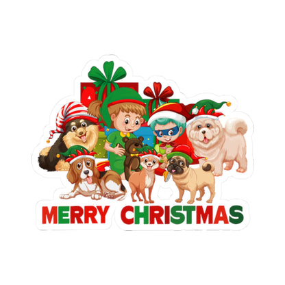 Kiss-Cut Stickers - Christmas with super kiddo pet friends with text - [[{"value":"Wonderwear Kid"}]]