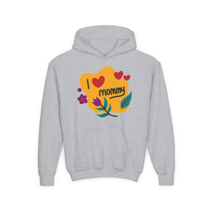 Youth Heavy Blend Hooded Sweatshirt - I love you mommy Printify