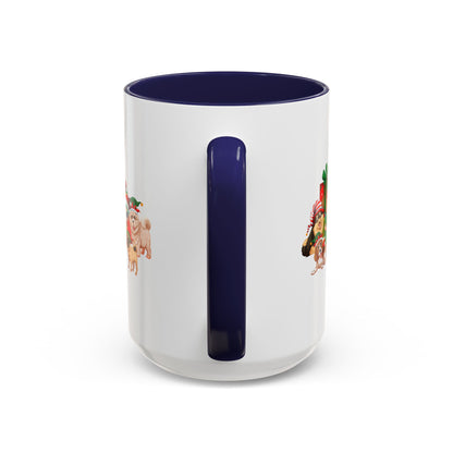 Accent Coffee Mug - Christmas with super kiddo pet friends without text - [[{"value":"Wonderwear Kid"}]]