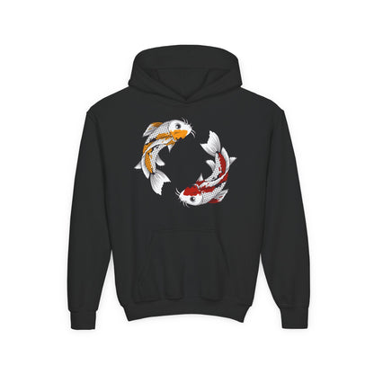 Youth Heavy Blend Hooded Sweatshirt - Koi fish Printify