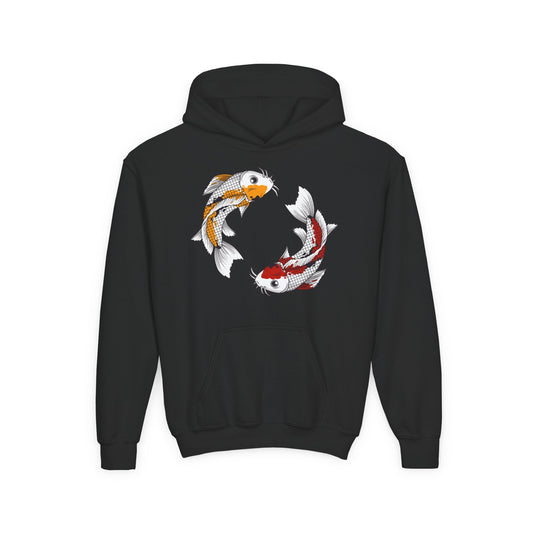 Youth Heavy Blend Hooded Sweatshirt - Koi fish Printify