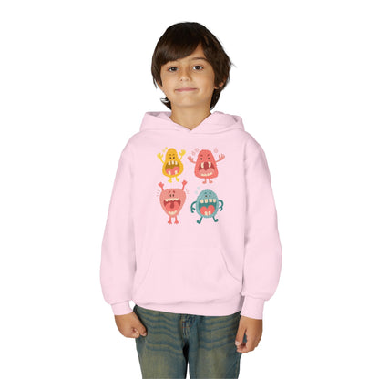 Youth Heavy Blend Hooded Sweatshirt -  Screaming monsters Printify
