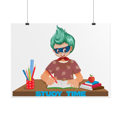 Rolled Posters - Super kiddo studying - [[{"value":"Wonderwear Kid"}]]