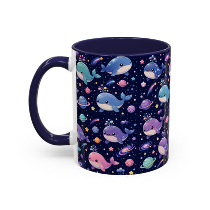 Accent Coffee Mug  (11/15 oz) - Cosmic Whale Adventure