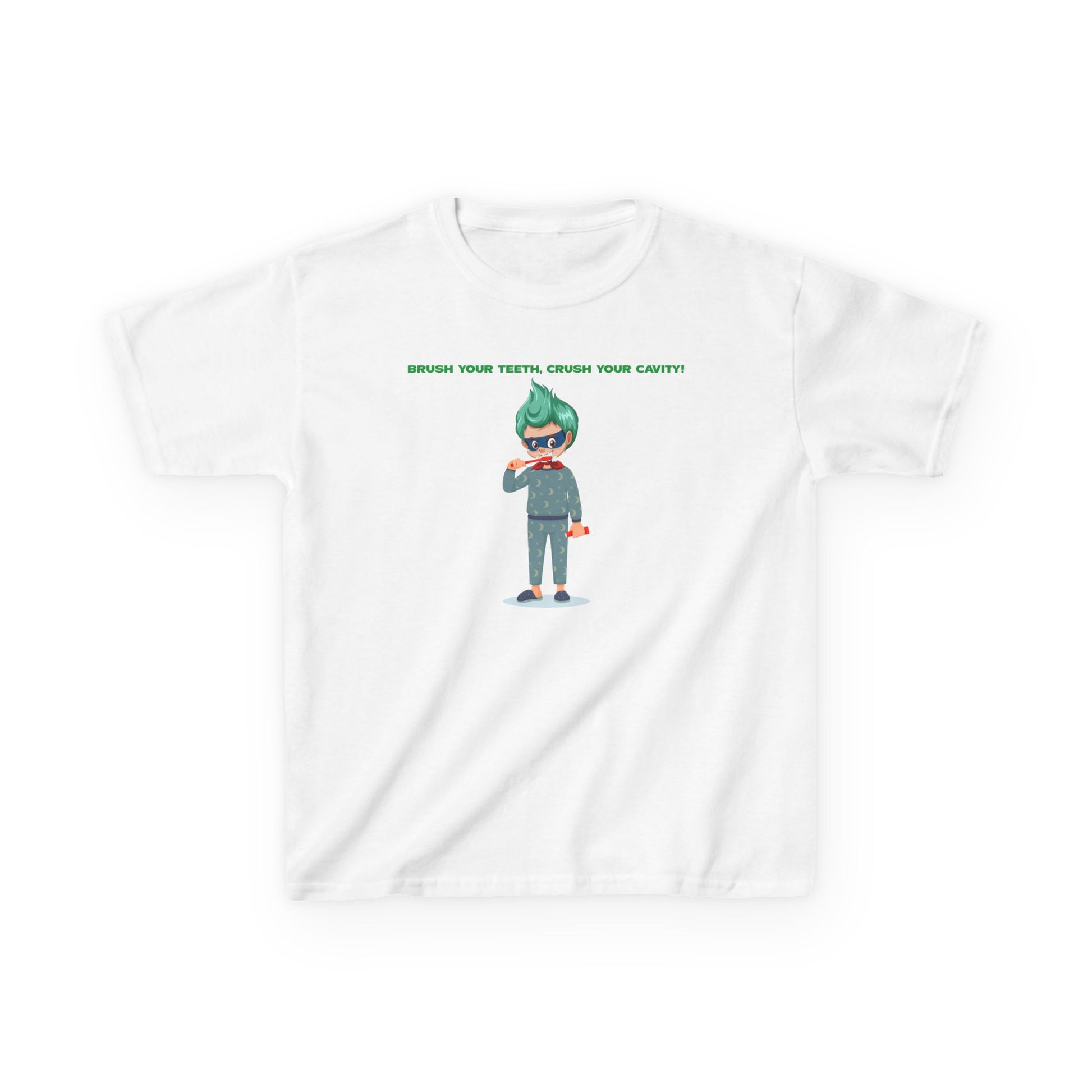 Kids Heavy Cotton™ Tee - Super kiddo brushing teeth - [[{"value":"Wonderwear Kid"}]]