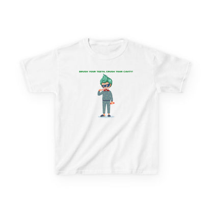 Kids Heavy Cotton™ Tee - Super kiddo brushing teeth - [[{"value":"Wonderwear Kid"}]]
