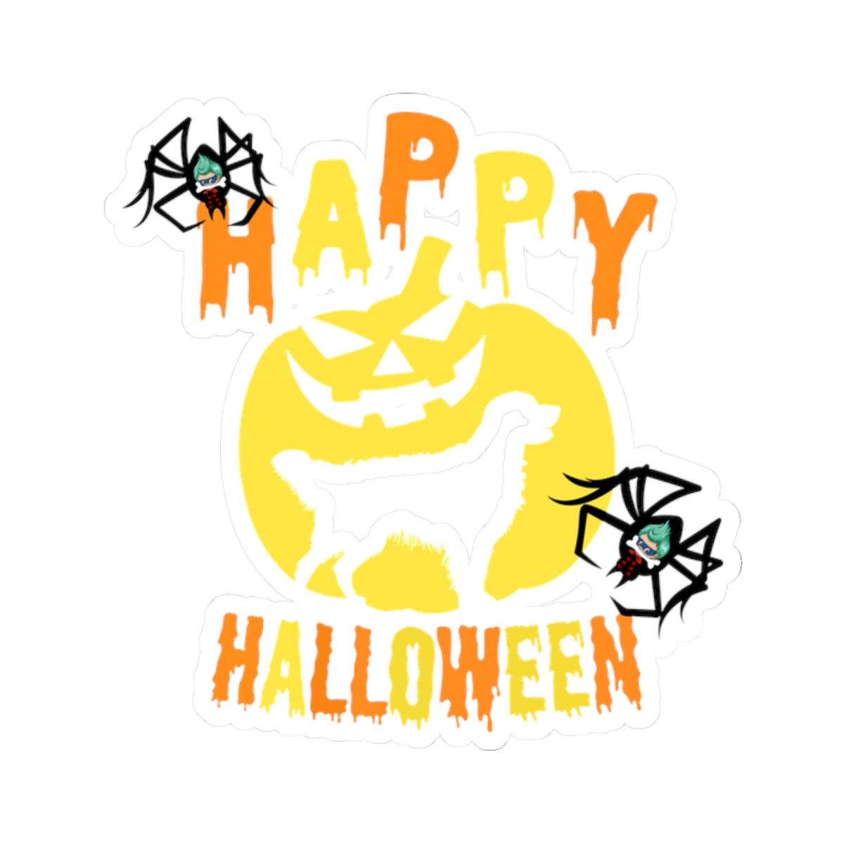 Kiss-Cut Stickers - Happy holloween Printify