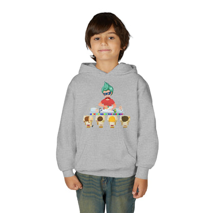 Youth Heavy Blend Hooded Sweatshirt - Little kiddo teaching to wash dishes - [[{"value":"Wonderwear Kid"}]]