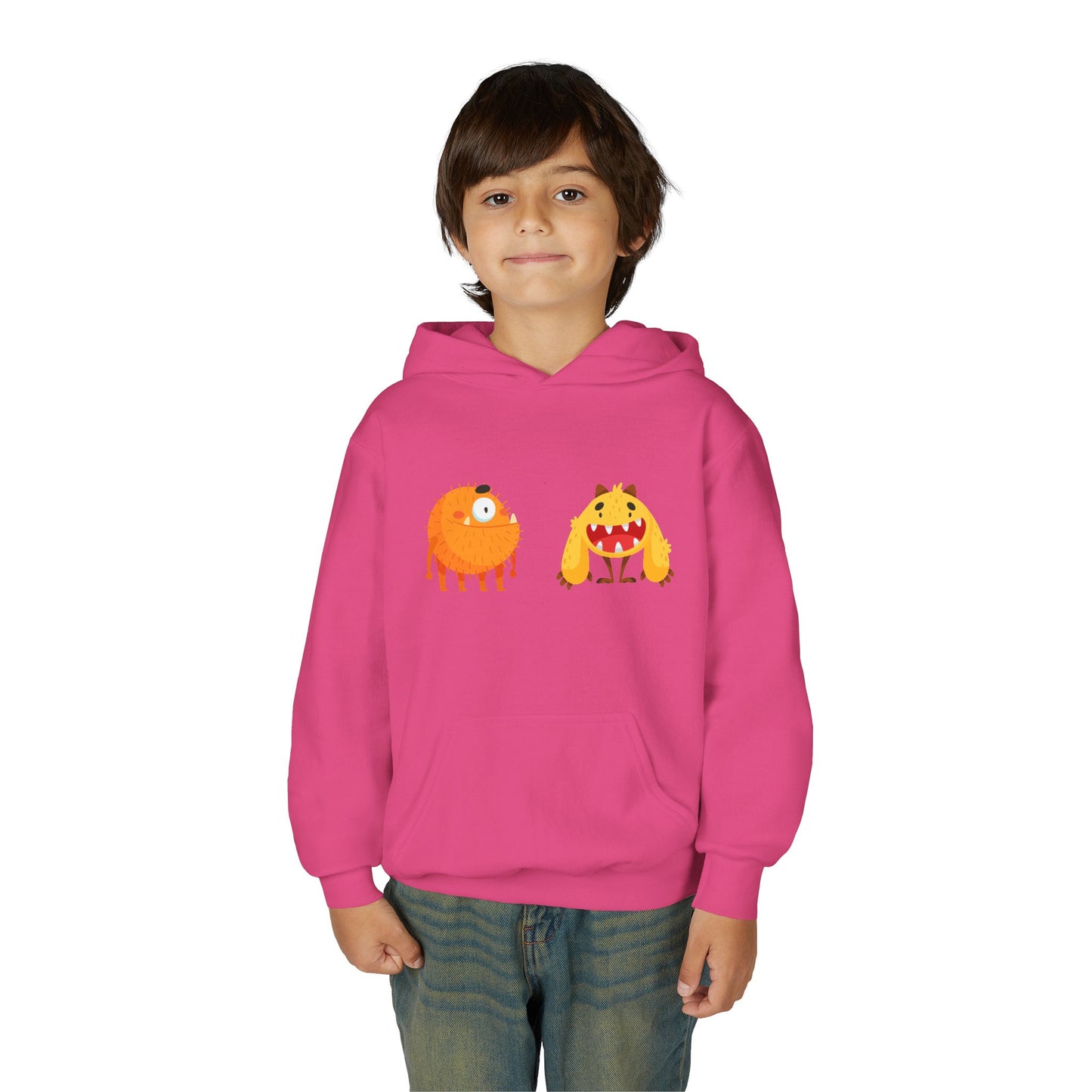 Youth Heavy Blend Hooded Sweatshirt - Toothy monsters.png