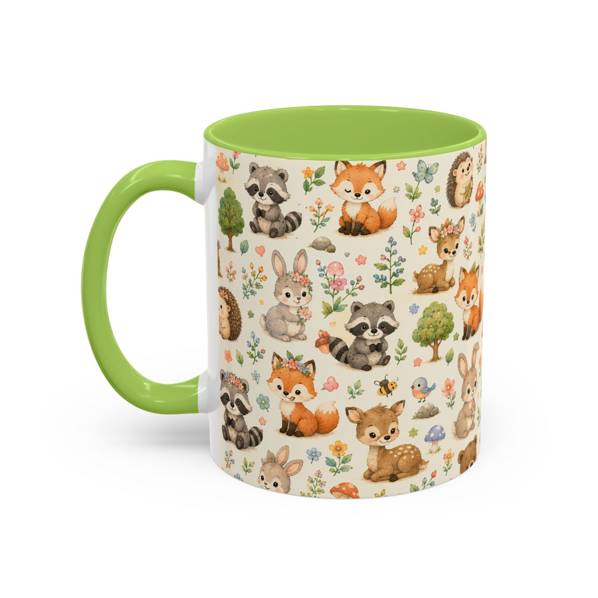 Accent Coffee Mug  (11/15 oz) - Whimsical Woodland Friends