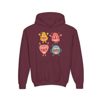 Youth Heavy Blend Hooded Sweatshirt -  Screaming monsters Printify