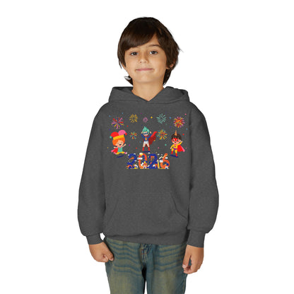 Youth Heavy Blend Hooded Sweatshirt - Super kiddo and other hero - [[{"value":"Wonderwear Kid"}]]