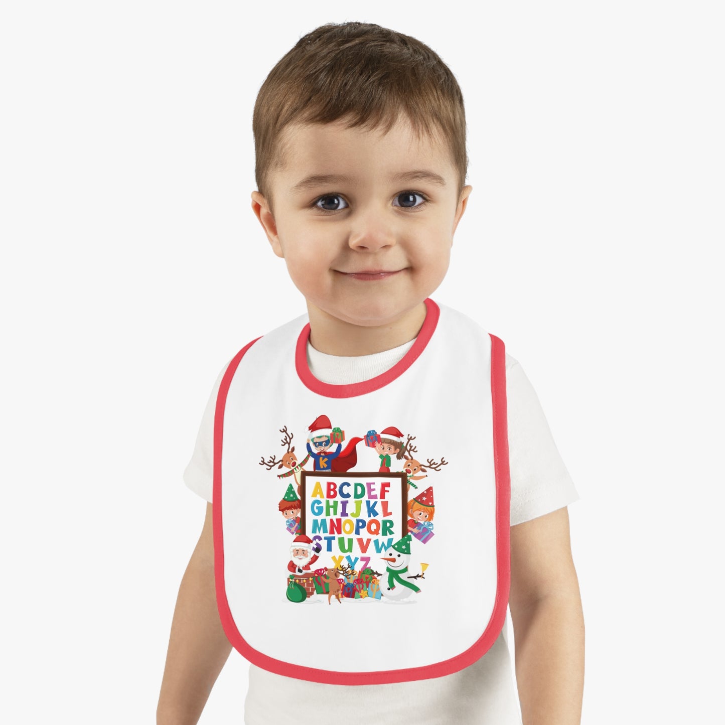 Baby Bib - Christmas alphabet with super kiddo