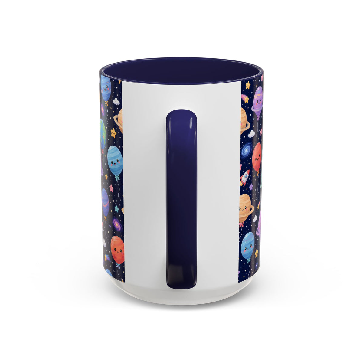 Accent Coffee Mug (11/15 oz) - Kawaii Space Balloon Planet