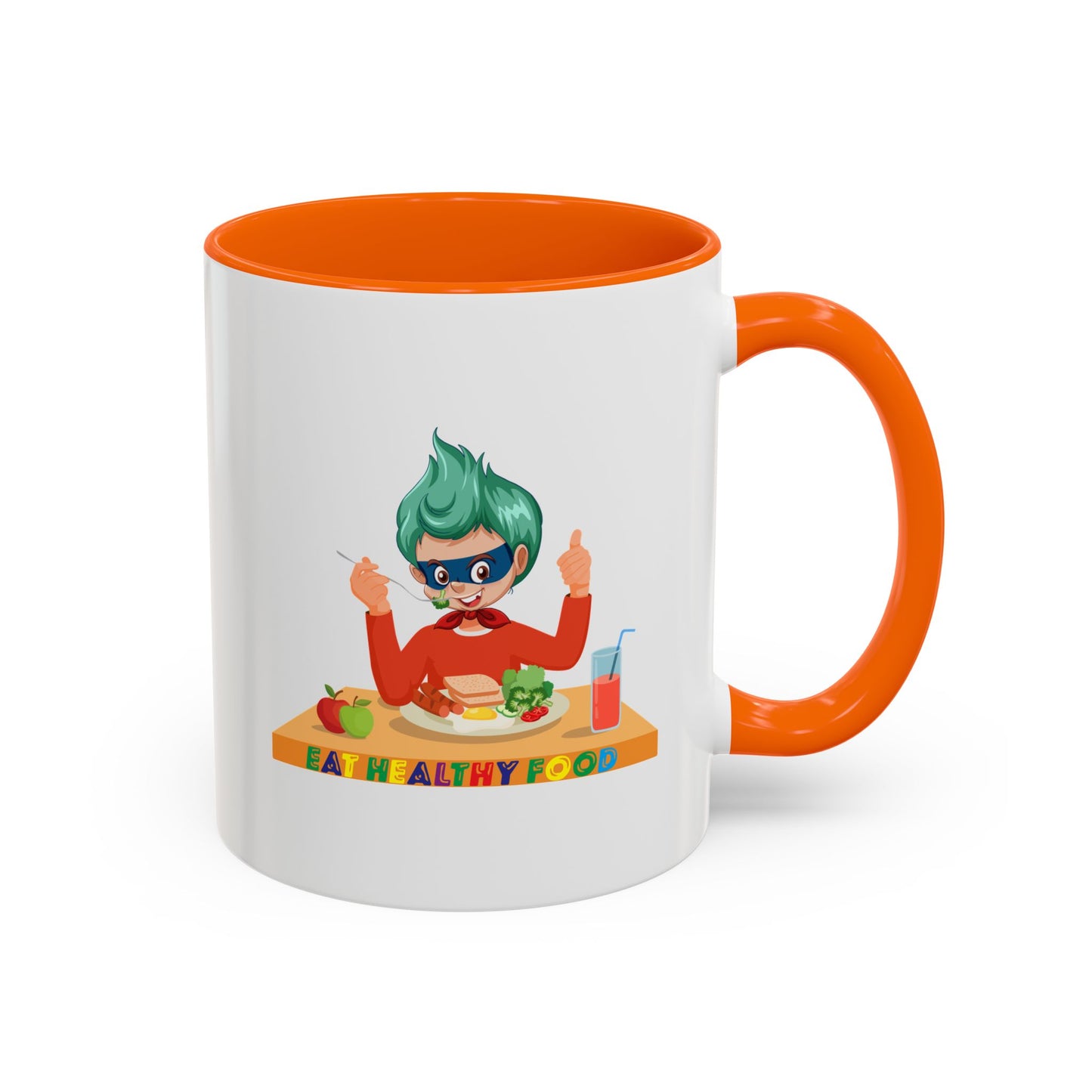 Accent Coffee Mug - Super kiddo eating healthy breafast
