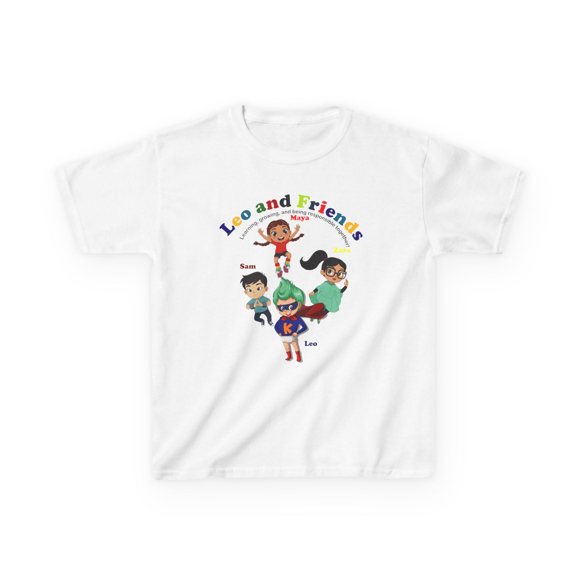 Kids Heavy Cotton™ Tee - Leo & Friends - Learning and growing - [[{"value":"Wonderwear Kid"}]]
