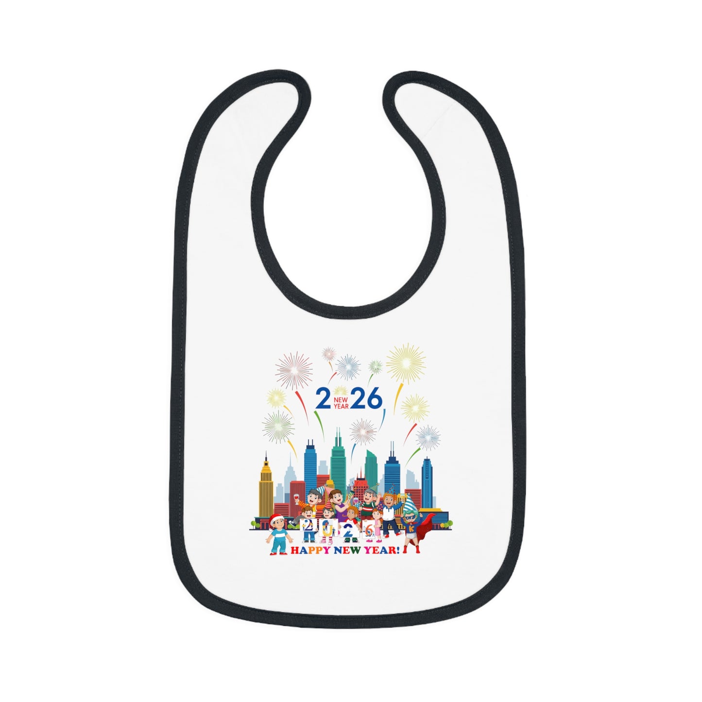 Baby Bib - Happy new year with fireworks